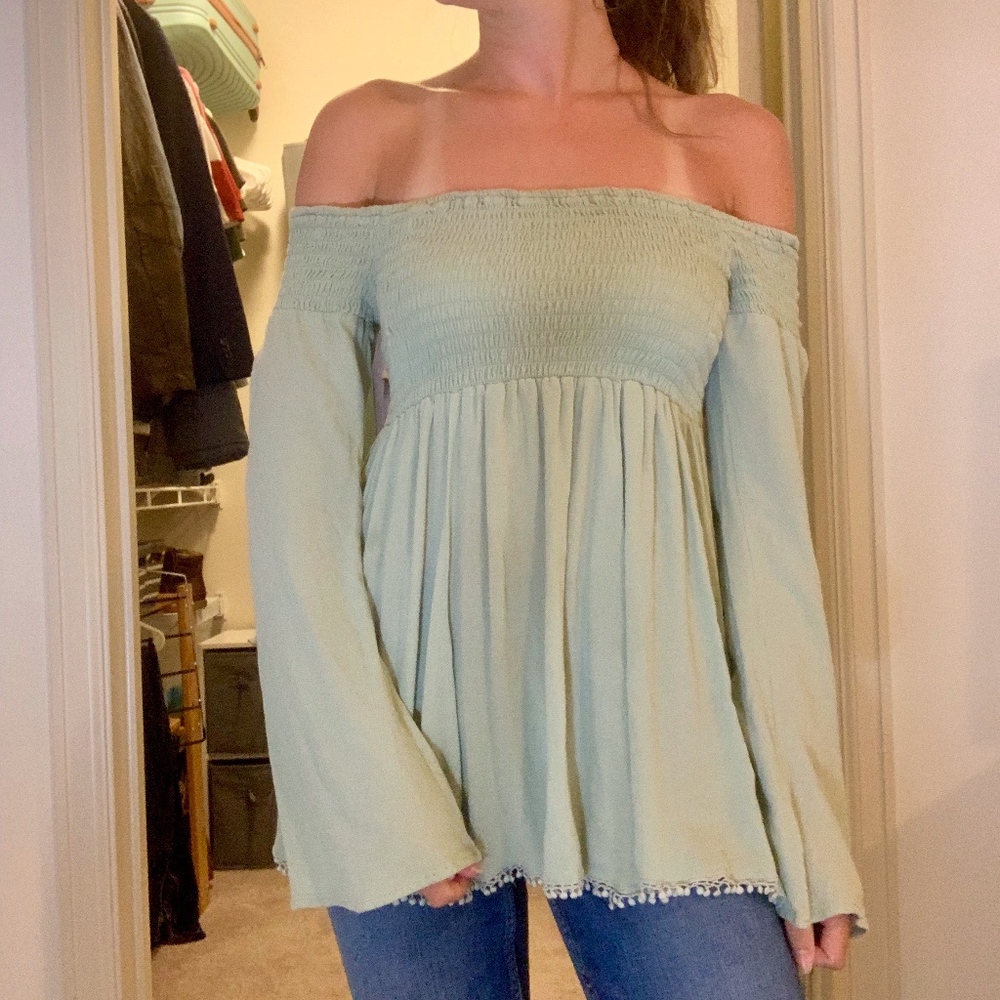 Off the shoulder Altar'd State top